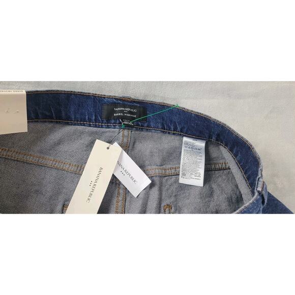 NWT women's barrel ankle jeans high rise Banana Republic pant sz 33/16 denim - Picture 5 of 14